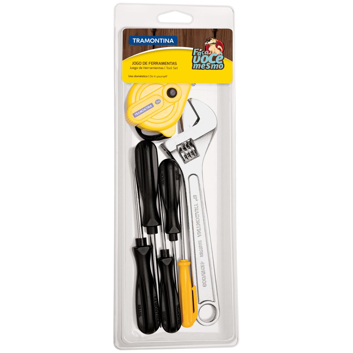 Kit de Ferramentas Tramontina com Chaves de Fenda Chave Ajustável e Trena 7 peças - Edição Especial